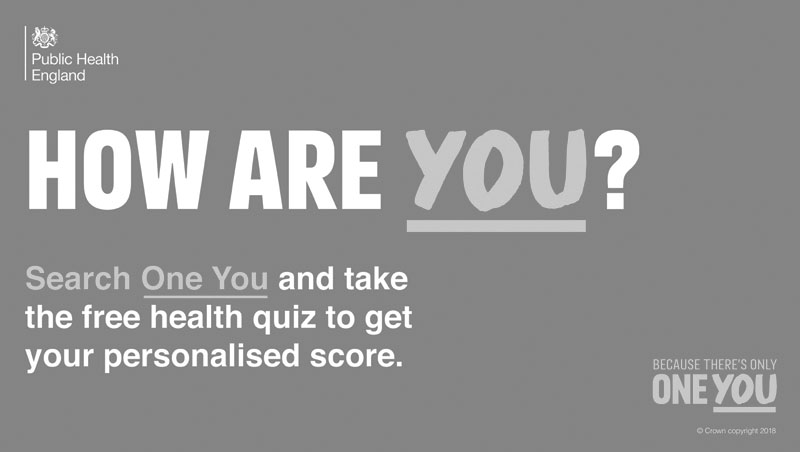 How are you? Search One You and take the free health quiz to get your personalised score.